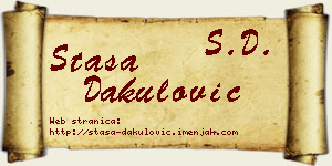 Staša Dakulović vizit kartica
